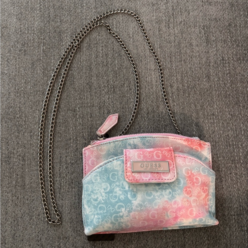 GUESS Pastel Pink and Blue Crossbody Bag
